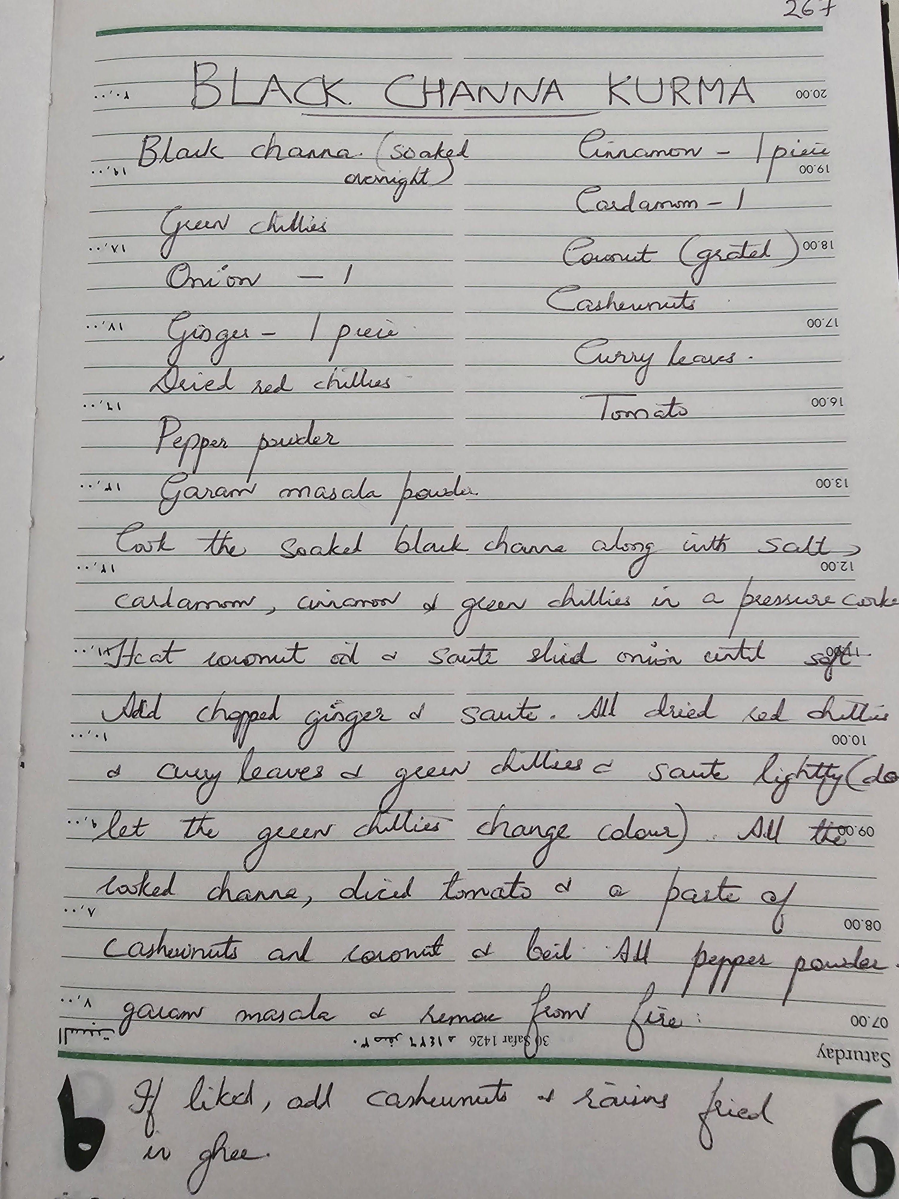 Scanned image of Black Channa Kurma